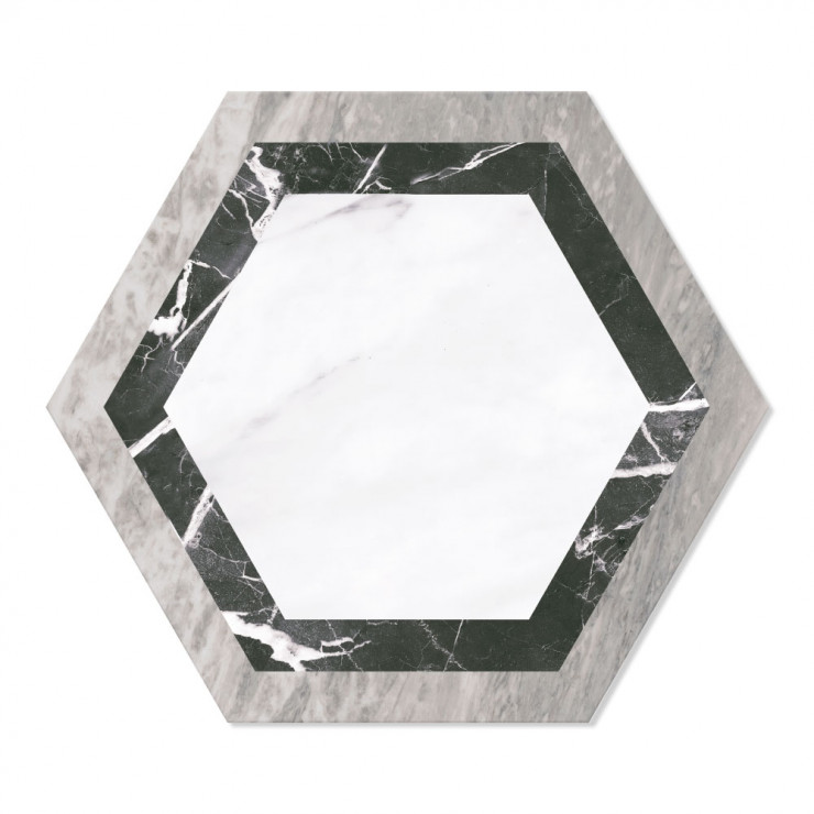 Marmor Hexagon Klinker Arga Grå Matt-Satin 29x33 cm-1